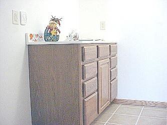 Tall counter in second bathroom