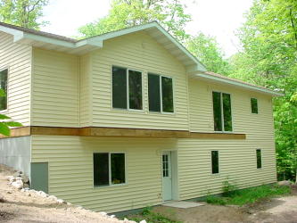 Siding on Lake Side of House: Great Room, Master Suite Upstairs